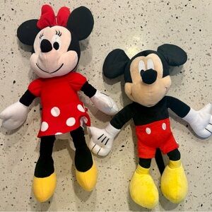 Disney Mickey and‎ Minnie Plush Toys - Red, Black, Yellow